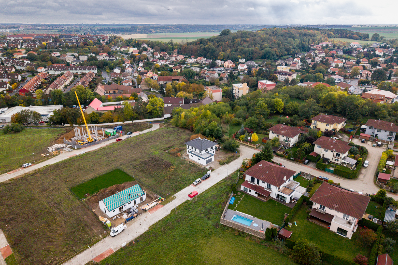 Velké Přílepy – letecký pohled